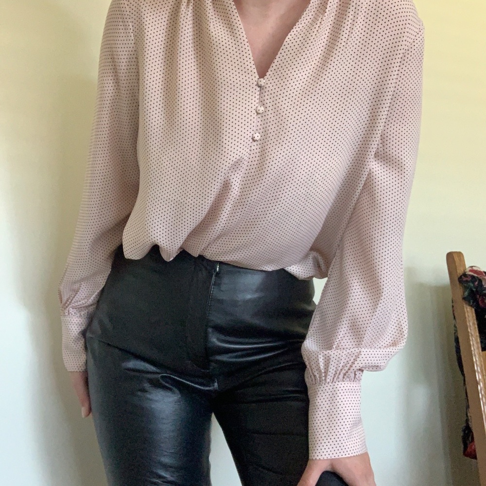 NWT light pink polka dot blouse